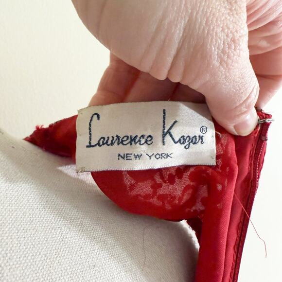 Vintage Laurence Kazar Red Sequin Full Length Dress Size S/M Racerback Crew Neck - Picture 9 of 10